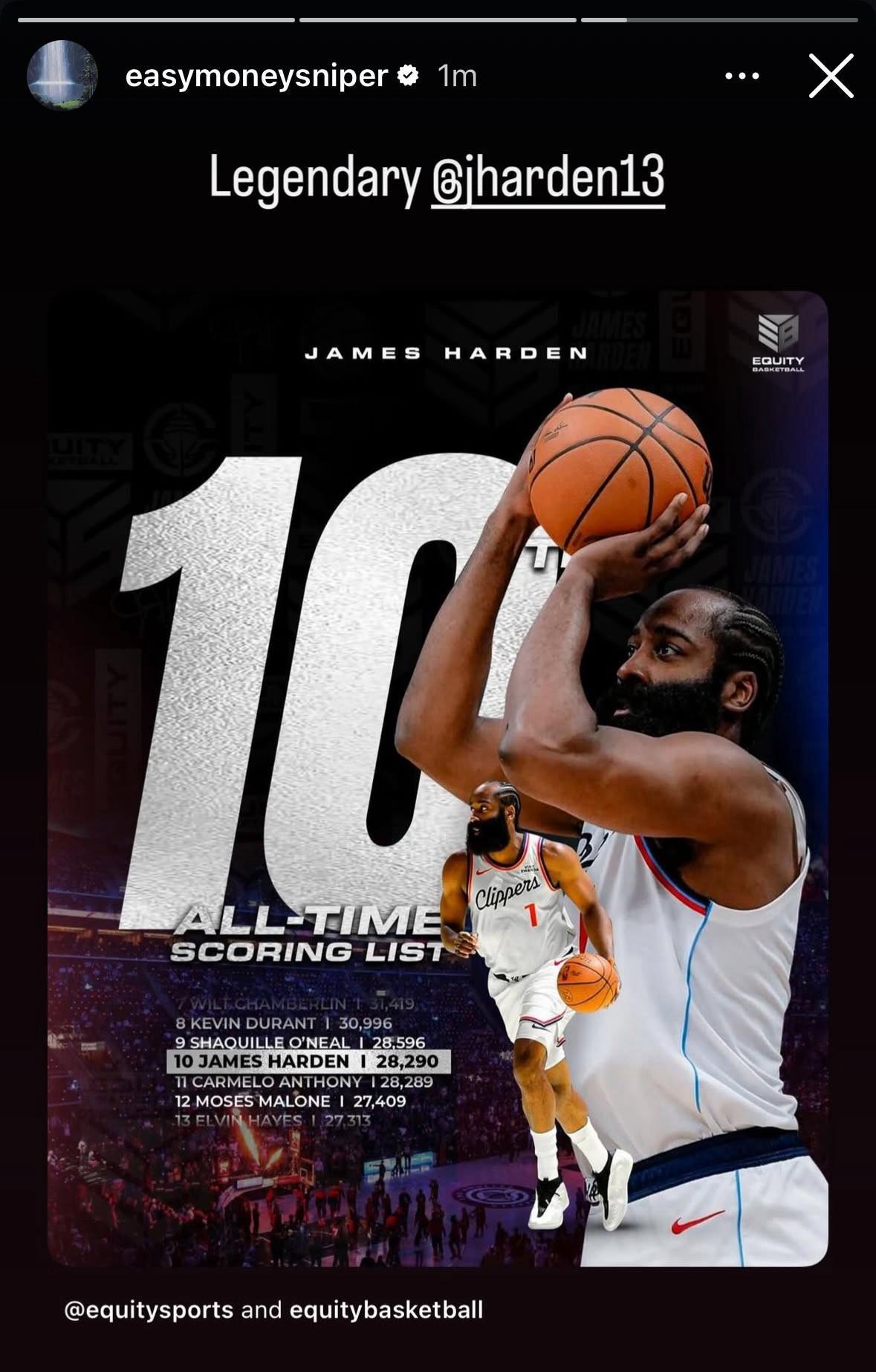 英超直播-会重聚吗？杜兰特祝贺哈登跻身总得分榜前十，后者有爱回复